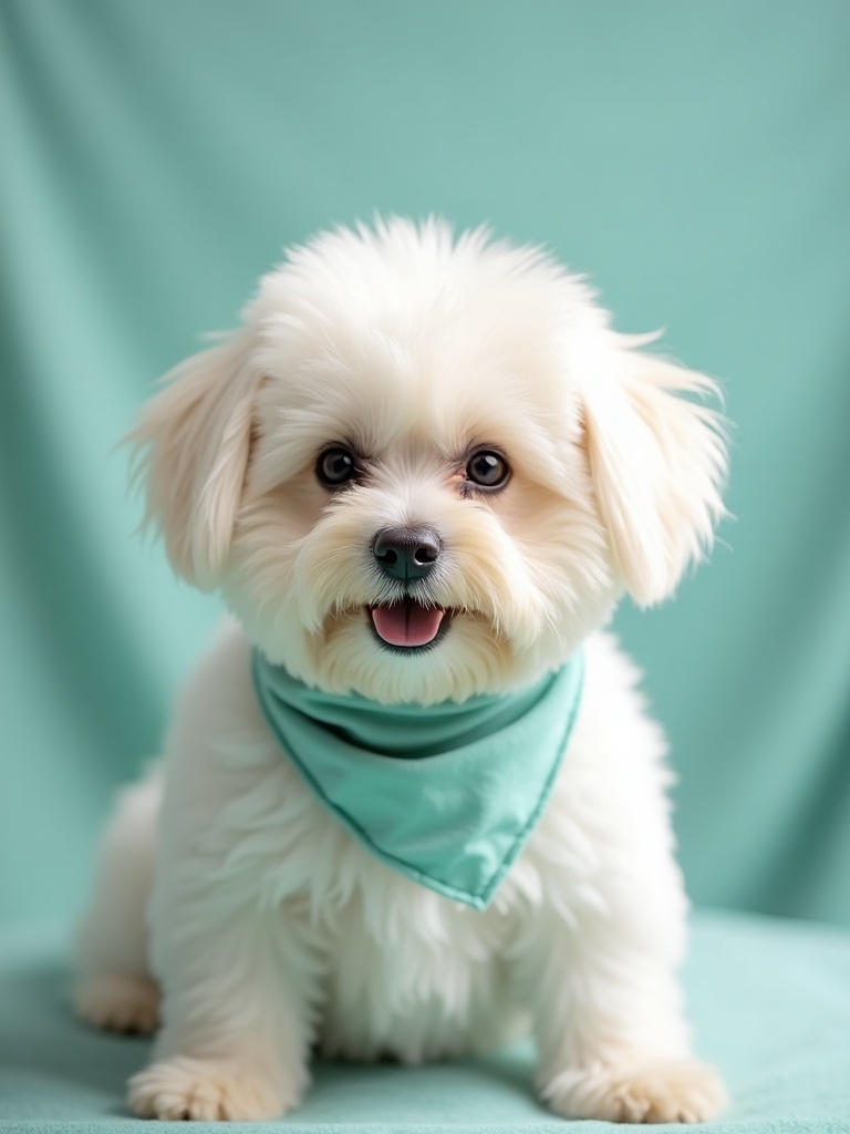 A freshly groomed fluffy dog